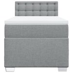 vidaXL Sommier à lattes de lit avec matelas Gris clair 90x200 cm Tissu