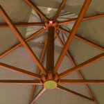 vidaXL Parasol suspendu avec mât Taupe 3x3 m Bois de sapin massif