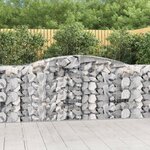 vidaXL Paniers à gabions arqués 3 Pièces 400x50x100/120 cm Fer galvanisé