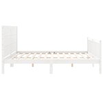 vidaXL Cadre de lit avec tête de lit blanc 200x200 cm bois massif