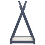 vidaXL Cadre de lit d'enfant Gris Bois de pin massif 70x140 cm