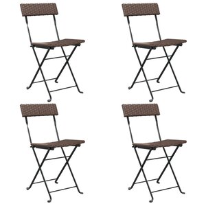vidaXL Chaises de bistrot pliantes lot de 4 Résine tressée et acier