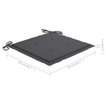 vidaXL Chaises de jardin lot de 2 et coussins anthracite Bois de teck