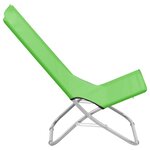 vidaXL Chaises de plage pliables 2 Pièces Vert Tissu