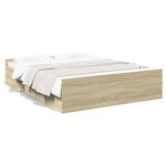 vidaXL Cadre de lit et tiroirs chêne sonoma 150x200 cm bois ingénierie
