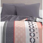 Parure de couette microfibre - 1 housse de couette 240 x 260 cm + 2 taies d'oreiller 63 x 63 cm - Bleu