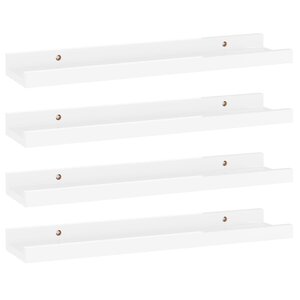vidaXL Étagères murales 4 Pièces Blanc brillant 40x9x3 cm
