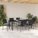 vidaXL Ensemble de salle à manger de jardin 7 pièces en polyrotin noir
