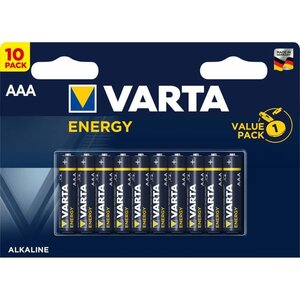 VARTA Pack de 10 piles alcalines Energy AAA (LR03) 1,5V