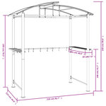 vidaXL Gazebo BBQ et étagères latérales anthracite 210x114x230cm acier