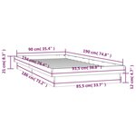 vidaXL Cadre de lit à LED blanc 90x190 cm simple bois massif