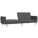 vidaXL Canapé-lit à 2 places gris foncé tissu