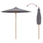 vidaXL Parasol de jardin gris foncé 240x260 cm en bambou