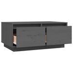 vidaXL Table basse Gris 80x50x35 cm Bois massif de pin