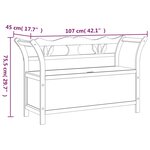 vidaXL Banc Blanc 107x45x75 5 cm Bois de sapin solide