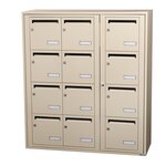 Bloc collectif Leabox 3x4 grade 3 simple face intérieur fixation murale ivoire ral 1015 finition brillante