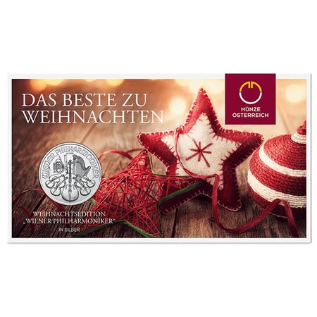 Pièce de monnaie 1,50 euro Autriche 2017 1 once argent – Philharmonique (édition de Noël)