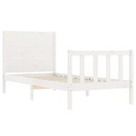 vidaXL Cadre de lit avec tête de lit blanc petit simple bois massif