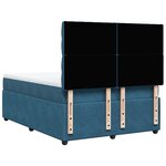 vidaXL Sommier à lattes de lit et matelas bleu 140x190 cm velours