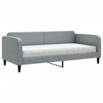 vidaXL Lit de jour avec matelas gris clair 90x190 cm tissu