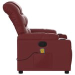 vidaXL Fauteuil de massage inclinable Rouge bordeaux Similicuir