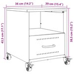 vidaXL Tables de chevet 2 Pièces blanc 36x39x43 5 cm acier