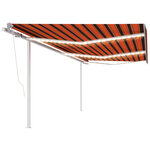 vidaXL Auvent automatique capteur de vent/LED 6x3 m Orange et marron