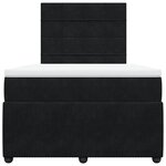 vidaXL Sommier à lattes de lit avec matelas Noir 120x200 cm Velours