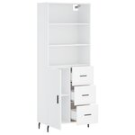 vidaXL Buffet haut Blanc 69 5x34x180 cm Bois d'ingénierie