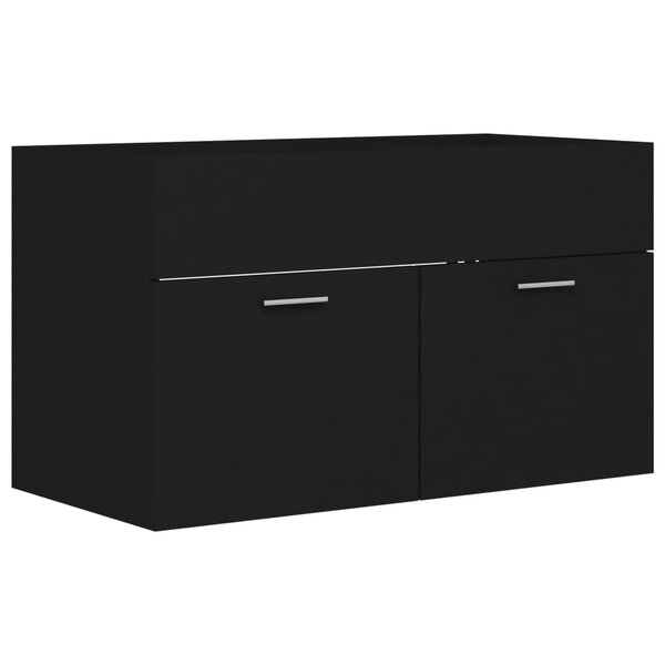 vidaXL Armoire d'évier Noir 80x38 5x46 cm Aggloméré