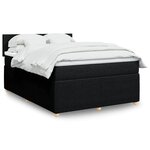 vidaXL Sommier à lattes de lit avec matelas Noir 160x200 cm Tissu