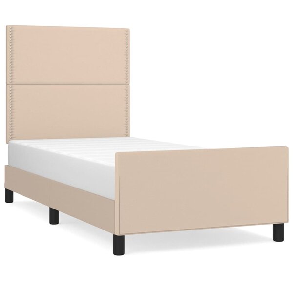 vidaXL Cadre de lit avec tête de lit Cappuccino 100x200 cm Similicuir