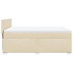 vidaXL Sommier à lattes de lit avec matelas Crème 140x190 cm Tissu