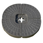 Lot de 4 poids de lestage pour parasols déportés dim. totales 100L x 100l x 10H cm HDPE café