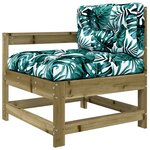 vidaXL Chaise de jardin avec coussins bois de pin imprégné