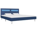 vidaXL Cadre de lit avec LED Bleu Tissu 160x200 cm