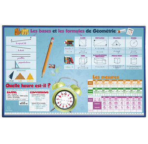 Sous-main Rigide Pvc Maths - 37 5x57 5 Cm - Visuel - X 10 - Exacompta