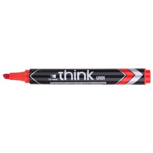 Marqueur permanent think pointe biseautée 1.5-5mm rouge séchage rapide peu odorant deli