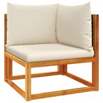 vidaXL Canapés d'angle de jardin et coussins 2Pièces bois massif d'acacia