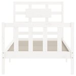 vidaXL Cadre de lit et tête de lit blanc 100x200 cm bois massif