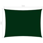 vidaXL Voile de parasol tissu oxford rectangulaire 3x5 m vert foncé