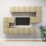 vidaXL Ensemble de meubles TV 10 Pièces Chêne sonoma Bois d'ingénierie