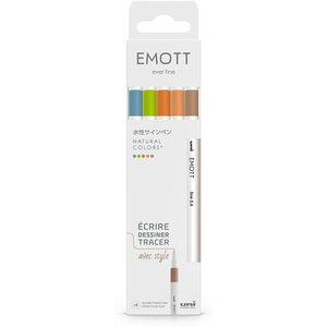 Feutre emott set de 5 'natural colors' uni-ball