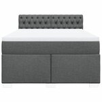 vidaXL Sommier à lattes de lit avec matelas Gris foncé 140x190cm Tissu