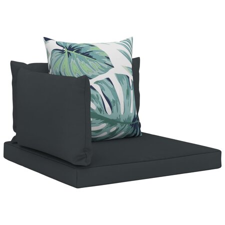 vidaXL Coussins de canapé palette 4 Pièces Anthracite Tissu