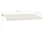 vidaXL Auvent automatique sur pied 500x300 cm Crème
