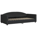 vidaXL Lit de jour avec gigogne et tiroirs noir 100x200 cm tissu