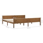 vidaXL Cadre de lit Bois de pin massif Marron miel 200x200 cm
