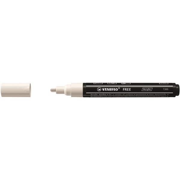 Marqueur pointe moyenne FREE acrylic T300 blanc STABILO
