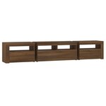 vidaXL Meuble TV avec lumières LED Chêne marron 210x35x40 cm